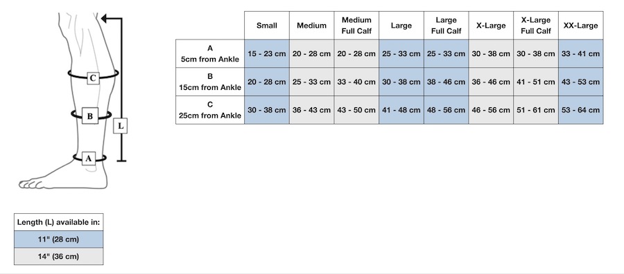 circaid® juxtafit® lower leg - Standard sizes – measuring for