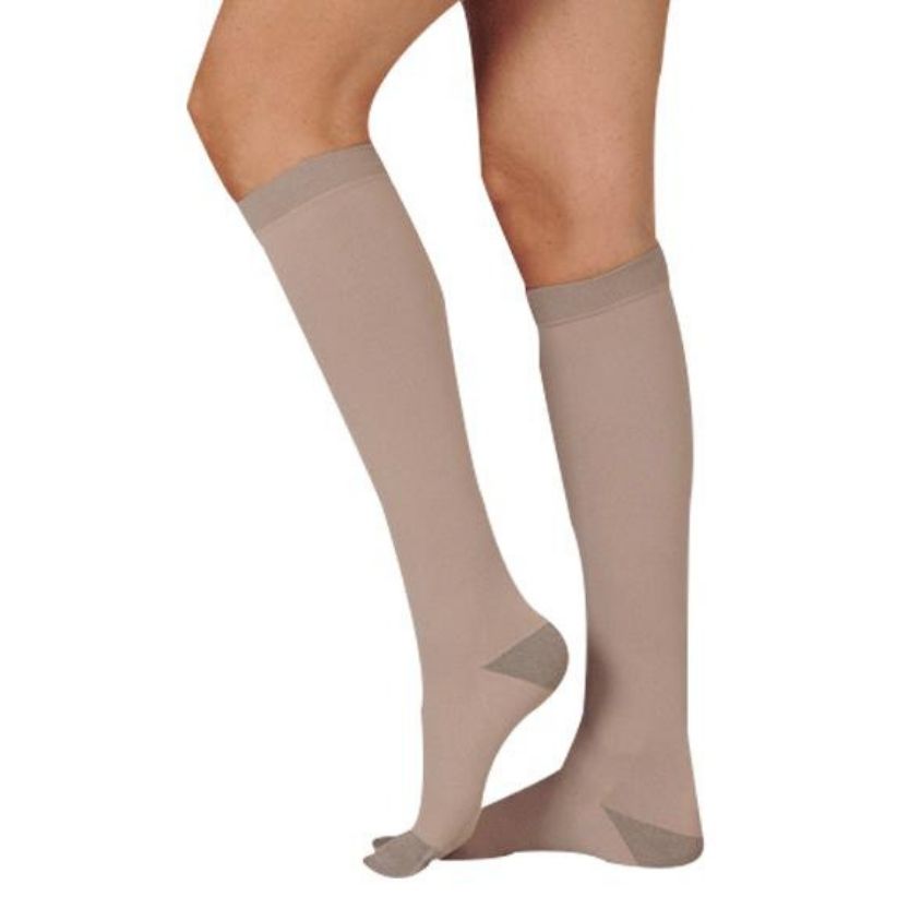 Juzo Silver Knee Highs With Silicone Border Closed Toe