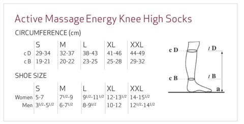 Solidea Energy Socks Size Chart