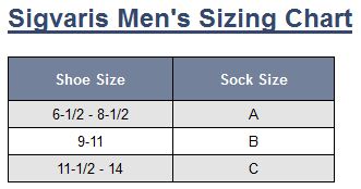 Sigvaris Mens Business Socks Size Chart