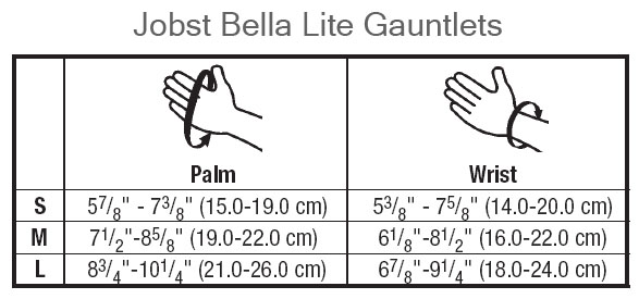BSN Jobst Bella Lite Size Chart