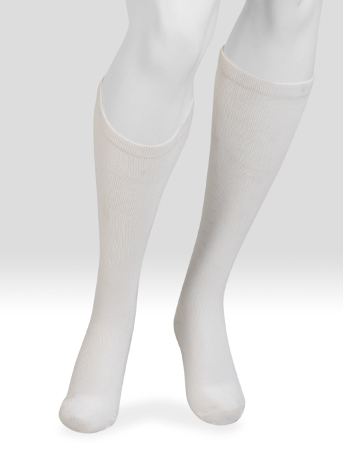white knee high compression socks