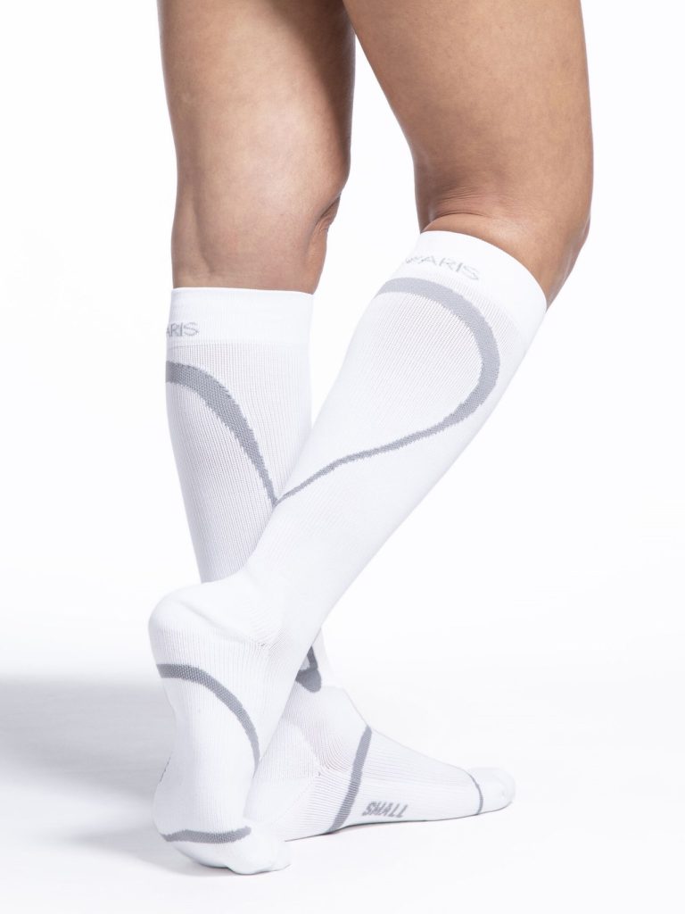 white compression stocking
